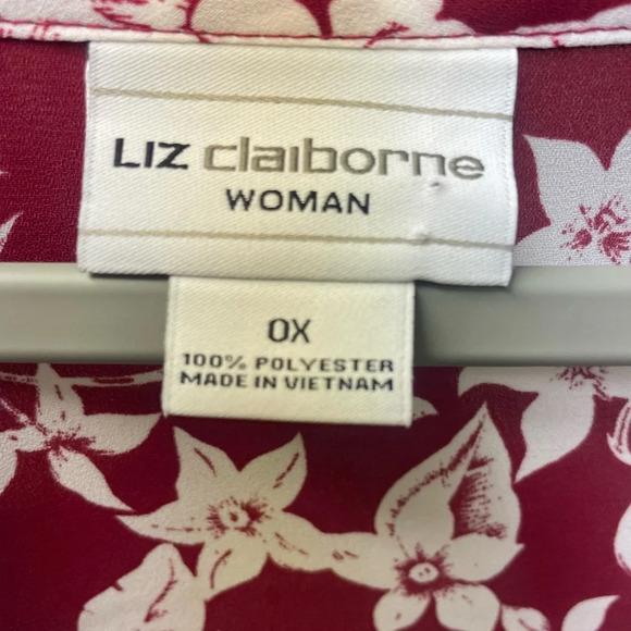 NWT Liz clairbourne woman size OX red&white top - Picture 5 of 7